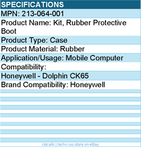 Honeywell 213-064-001 Kit, Rubber Protective Boot -For Honeywell Mobile Computer