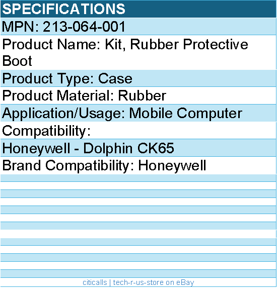 Honeywell 213-064-001 Kit, Rubber Protective Boot -For Honeywell Mobile Computer