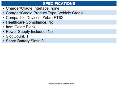 ProClip USA 216466 USB-C Charging Cradle Does Not Include Power Supply Zebra