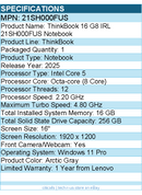 Lenovo 21SH000FUS ThinkBook 16 G8 IRL - 16" Notebook - Arctic Gray