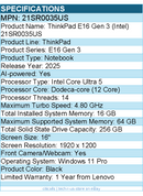 Lenovo 21SR0035US ThinkPad E16 Gen 3 - 16" Notebook - Black