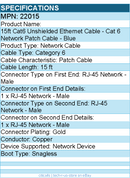 C2G 22015 15ft Cat6 Snagless Unshielded UTP Ethernet Network Patch Cable