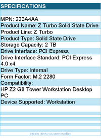 HP 223A4AA Z Turbo 2 TB Solid State Drive - M.2 2280 Internal - PCI Express