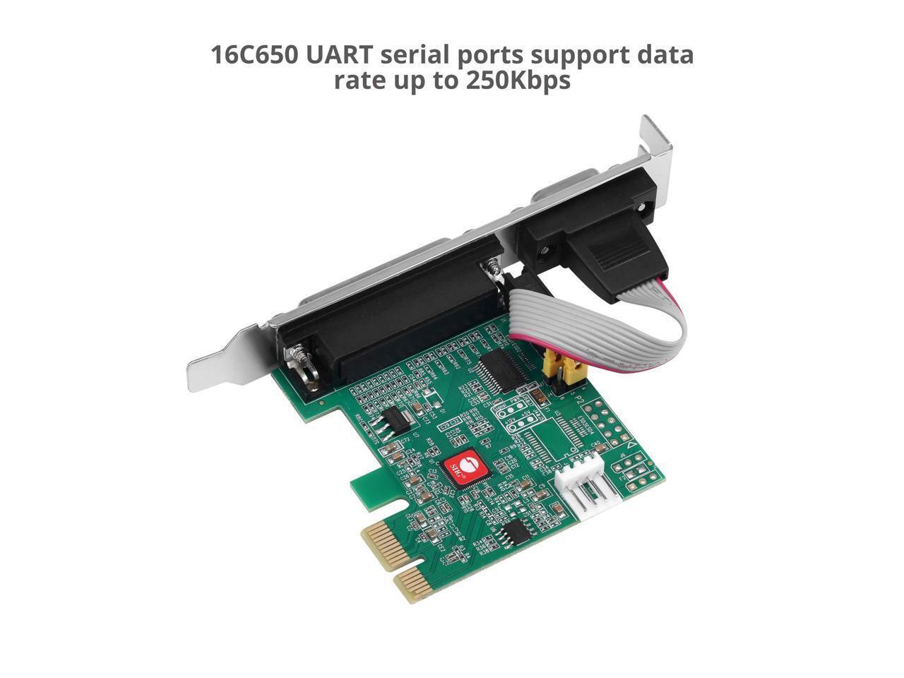 SIIG JJ-E02011-S1 CyberParallel Dual PCIe ECP EPP BPP Printer Parallel LPT