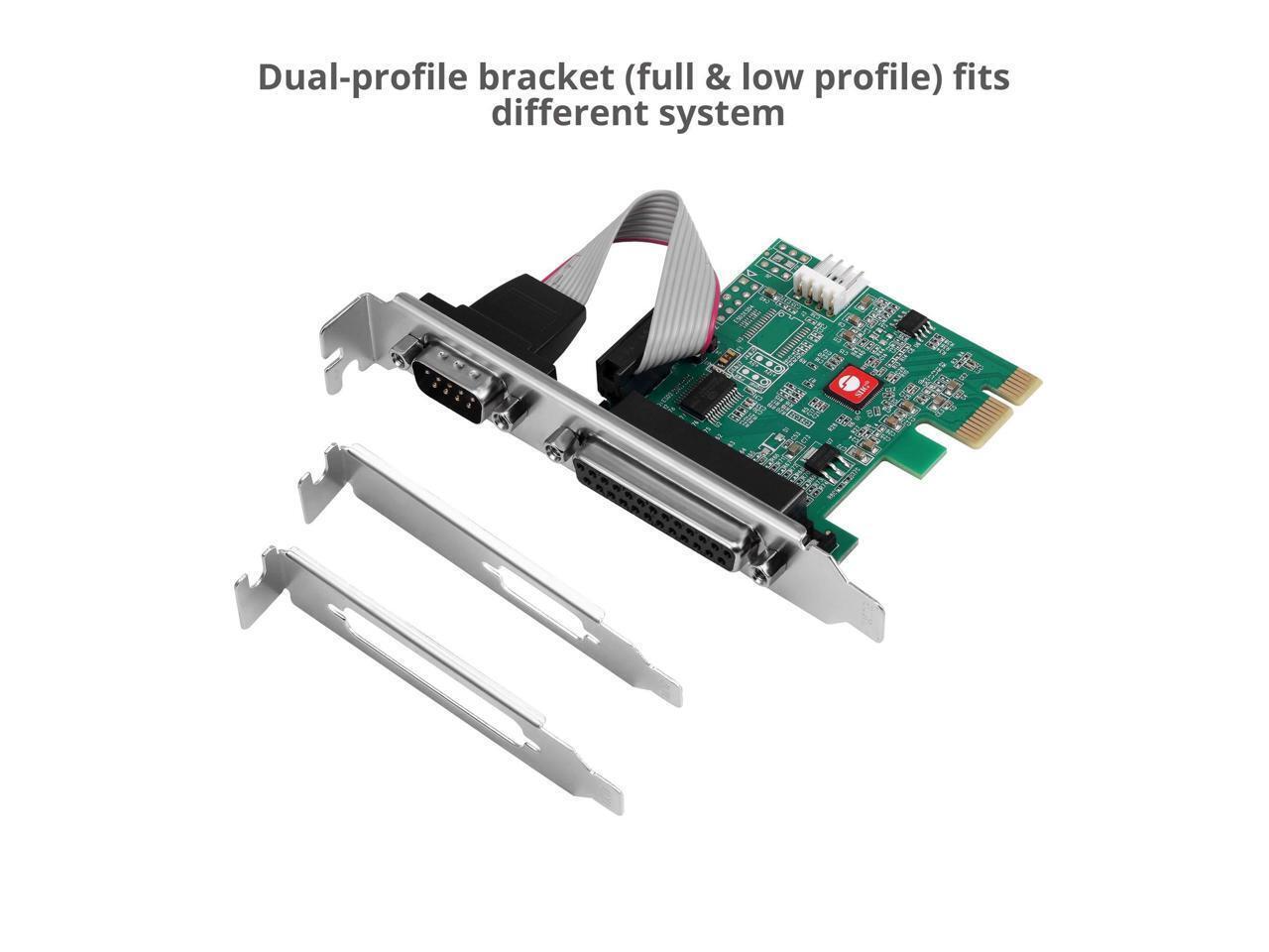 SIIG JJ-E02011-S1 CyberParallel Dual PCIe ECP EPP BPP Printer Parallel LPT