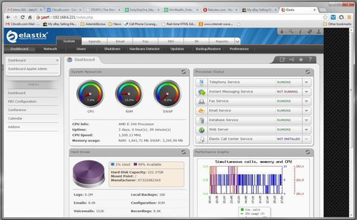 Asterisk Open Source M808 VoIP IP PRO PBX ATOM 410 2GB 250GB 8 FXO IVR Voicemail