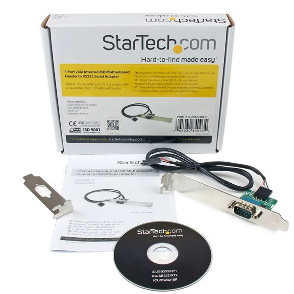 StarTech ICUSB232INT1 4in Internal USB Motherboard Header to Serial RS232 Adaptr