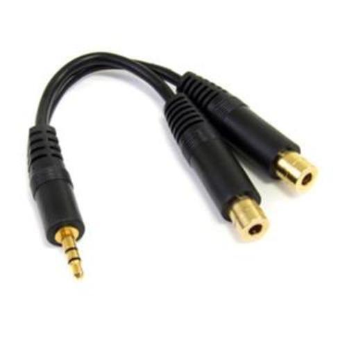 StarTech MUY1MFF 6in Stereo Splitter Cable 3.5mm Male to 2x 3.5mm Female