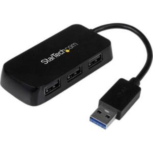 StarTech ST4300MINU3B Portable 4 Port SuperSpeed Mini USB 3.0 Hub - Black