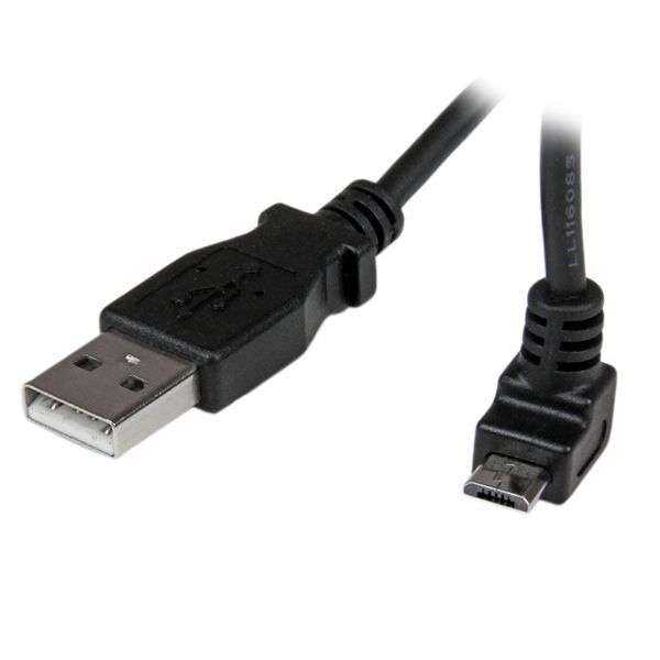 StarTech USBAUB1MU 1m Micro USB Cable - A to Up Angle Micro B USB for Cellular