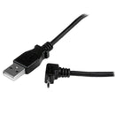 StarTech USBAUB1MU 1m Micro USB Cable - A to Up Angle Micro B USB for Cellular