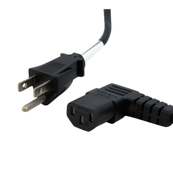 StarTech PXT101L10 10 ft Standard Computer Power Cord NEMA 5-15P to Right Angle