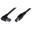 StarTech USB3SAB1MRA 1m Black SuperSpeed USB 3.0 Cable Right Angle A B Male Male