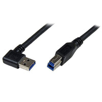StarTech USB3SAB1MRA 1m Black SuperSpeed USB 3.0 Cable Right Angle A B Male Male