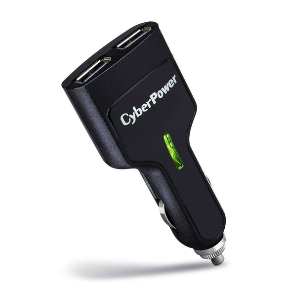 CyberPower TRDC2A2USB Car Lighter Travel Charger (2) 2.1A USB Port DC Power Plug