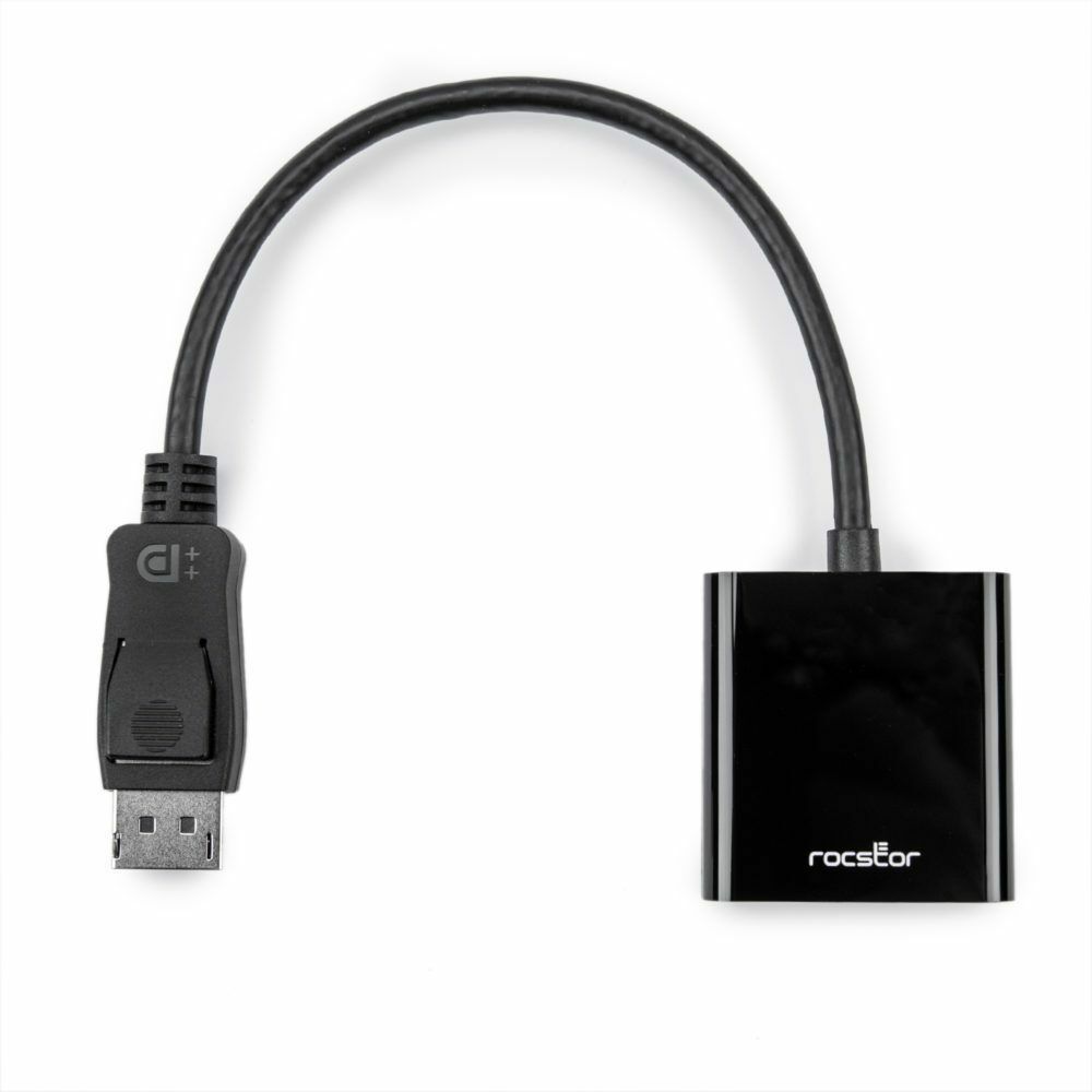 Rocstor Y00DVI-BK DisplayPort to DVI Adapter - 7.90" DisplayPort/DVI Video Cable