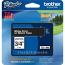 Brother TZe345 TZ345 P-Touch Laminated Tape White on Black 3/4"x26FT