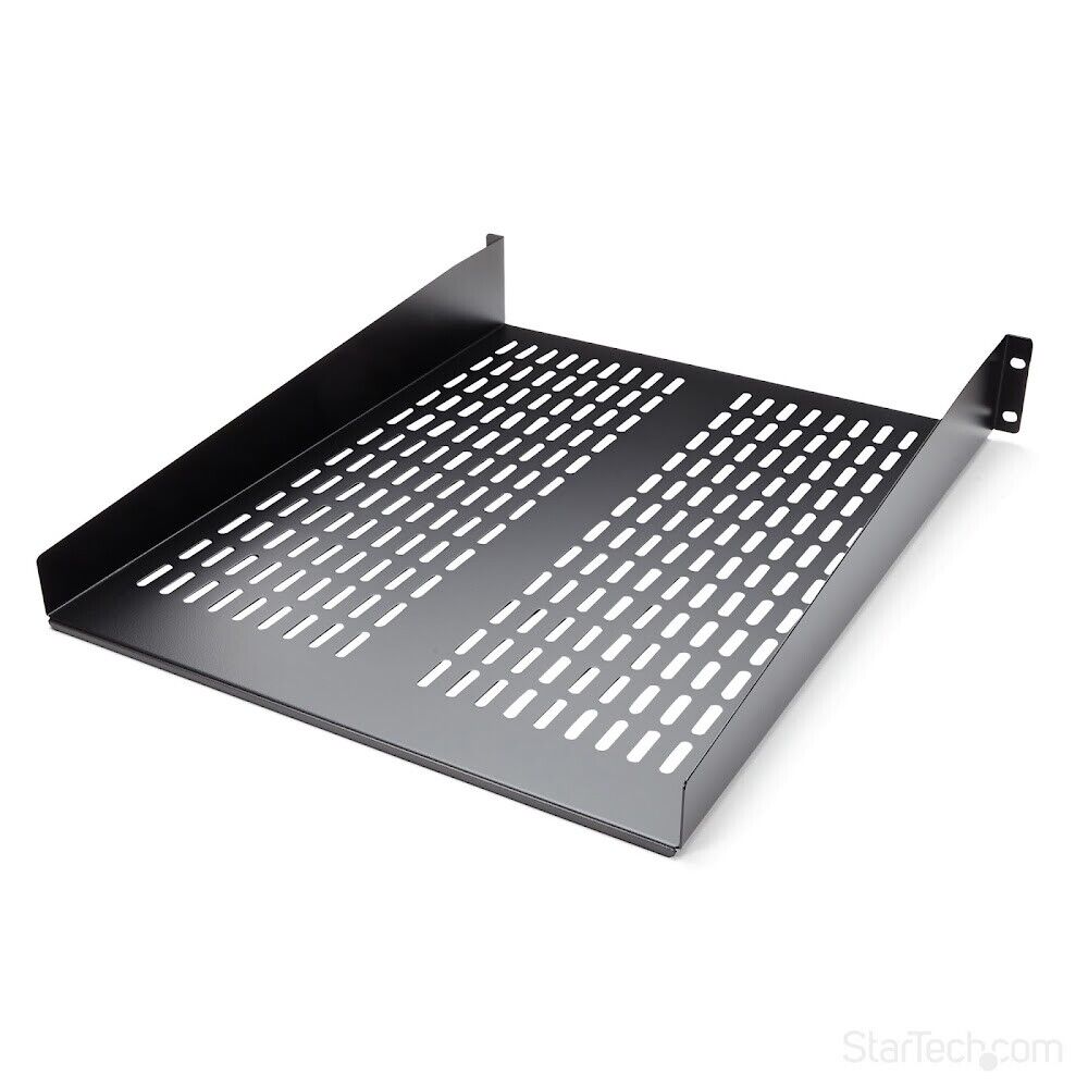 StarTech CABSHELF22V 2U 22in Vented Rack Mount Shelf - Fixed Server Rack Cabinet