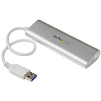 StarTech ST43004UA 4 Port Portable USB 3.0 Hub with Built-in Cable - Aluminum