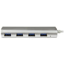 StarTech ST43004UA 4 Port Portable USB 3.0 Hub with Built-in Cable - Aluminum