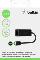 Belkin B2B145-BLK Gigabit Ethernet Card - USB Type C - 1 Port(s) - 1 - Twisted P