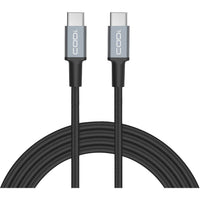 CODi A01069 6' USB-C to USB-C Braided Nylon Charge & Sync Cable - Black