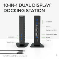 Plugable UD-6950Z USB 3 & USB-C Dual 4K Display Docking Station with Displayport