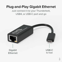 Plugable USBC-E1000 USB C Ethernet Adapter, Fast and Reliable Gigabit Connection