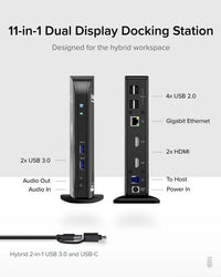 Plugable UD-3900C Hybrid USB-C & USB 3.0 Dual Monitor Laptop Docking Station,