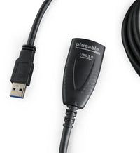 Plugable USB3-5M-D 5 Meter (16 Foot) USB 3.0 Active Extension Cable - with AC