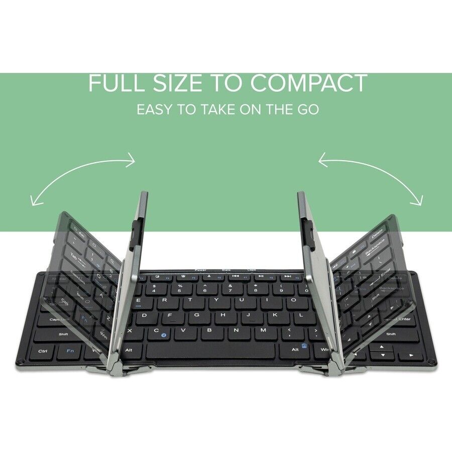 Plugable BT-KEY3XL Foldable Bluetooth Keyboard Compatible with iPad, iPhones,