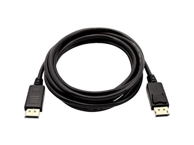 V7 V7DP2DP-03M-BLK-1E Black Video DisplayPort Male to DisplayPort Male 3 Meters