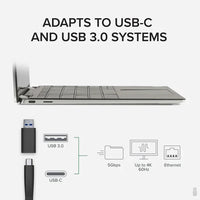 Plugable USBC-6950UE 4K DisplayPort and HDMI Dual Monitor Adapter with Ethernet