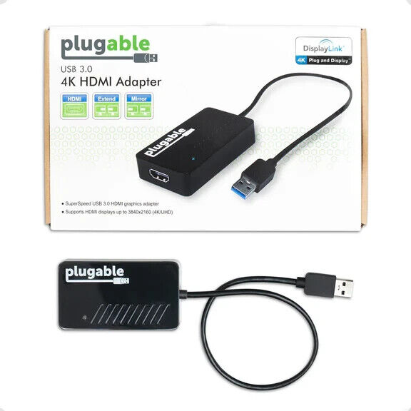 Plugable UGA-4KHDMI USB 3.0 to DisplayPort 4K UHD (Ultra-High-Definition)