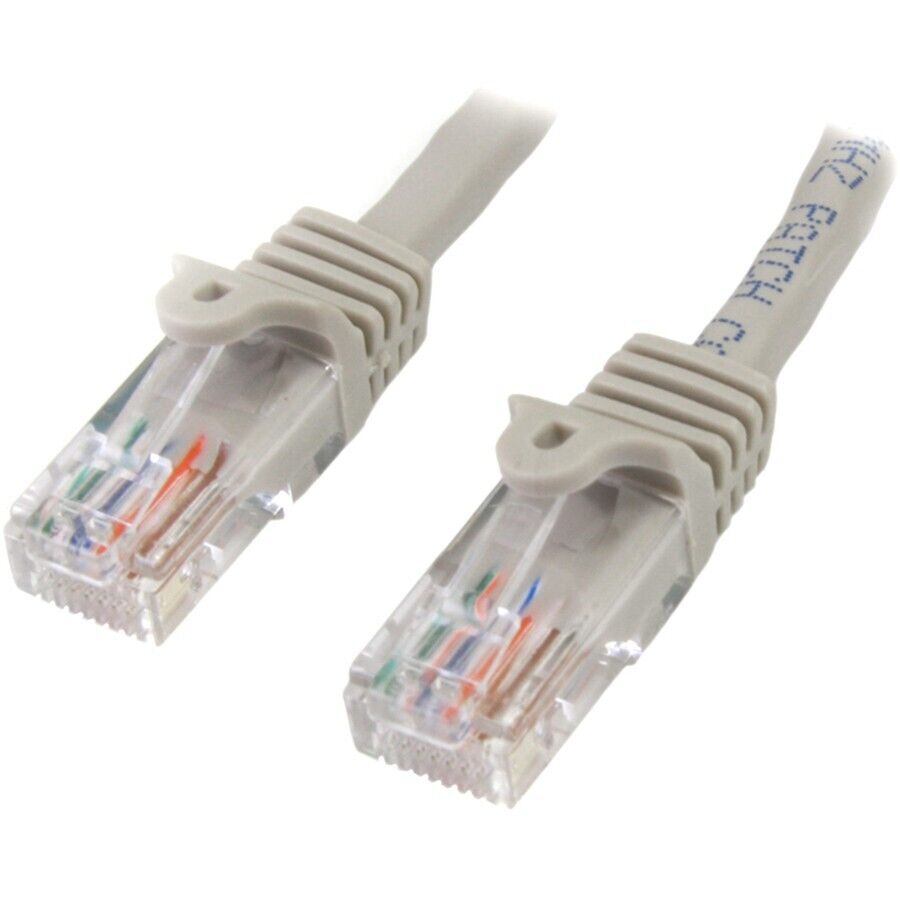 StarTech 45PATCH15GR 15 ft Gray Snagless Cat5e UTP Patch Cable - Snagless