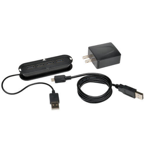 Tripp Lite U222-004-R 4-Port USB 2.0 Mobile Hi-Speed Ultra-Mini HUB w Power