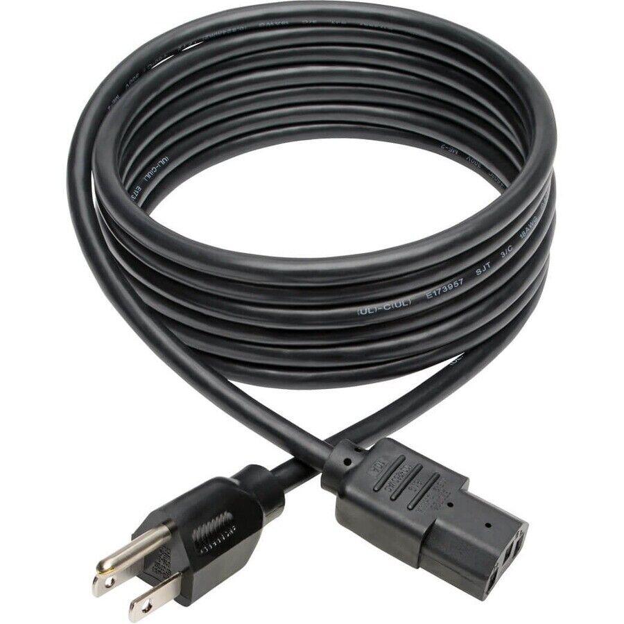 Tripp Lite P006-010 10ft Computer Power Cord Cable 5-15P to C13 10A 18AWG BLK