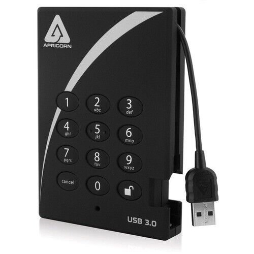 Apricorn A25-3PL256-2000 Aegis Padlock 2 TB Portable Hard Drive - External