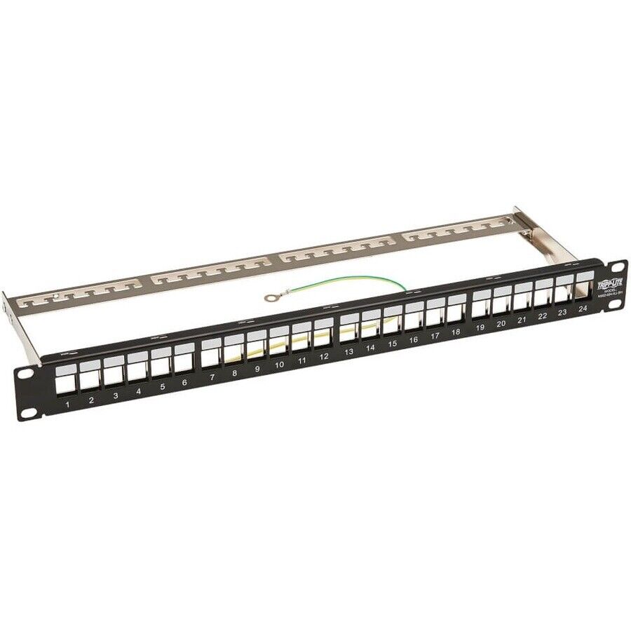 Tripp Lite N062-024-KJ-SH 24-Port Shielded Blank Patch Panel RJ45 USB HDMI