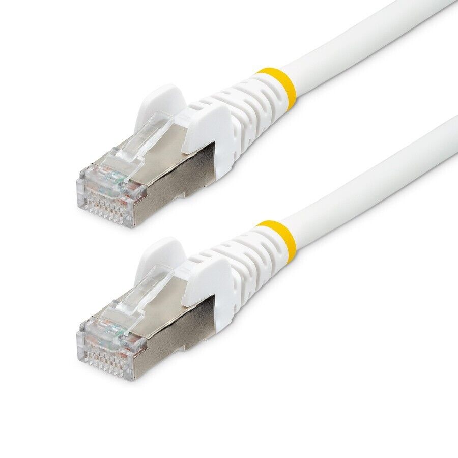 StarTech NLWH-20F-CAT6A-PATCH 20ft CAT6a Ethernet Cable, White Low Smoke Zero