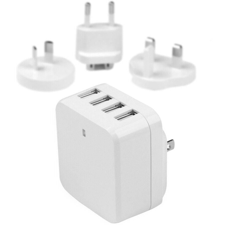 StarTech USB4PACWH Travel USB Wall Charger - 4 Port - White - Universal Travel