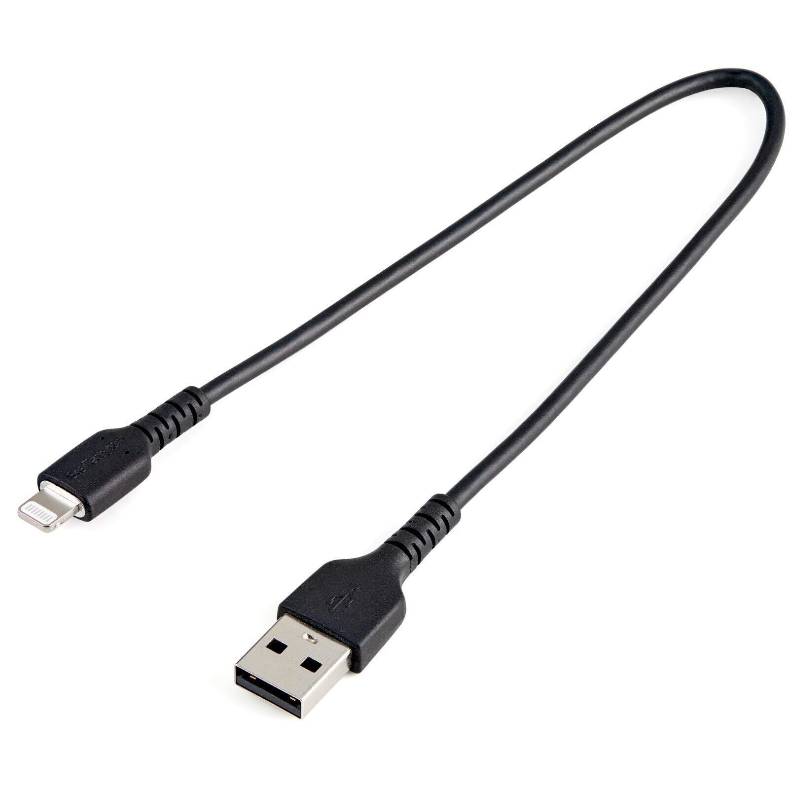 StarTech RUSBLTMM30CMB 12inch/30cm Durable Black USB-A to Lightning Cable Rugged