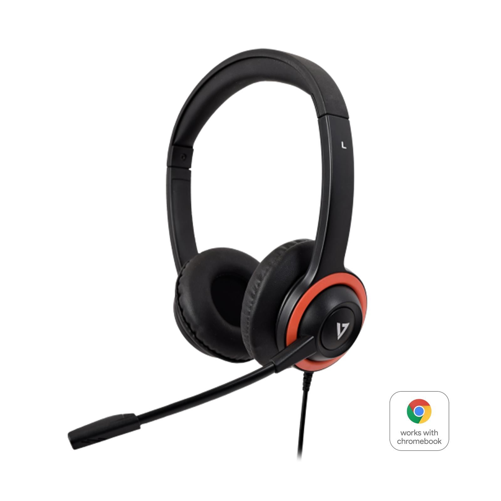 V7 HU540E Safe sound Education k-12 Headset with Microphone, volume limited,