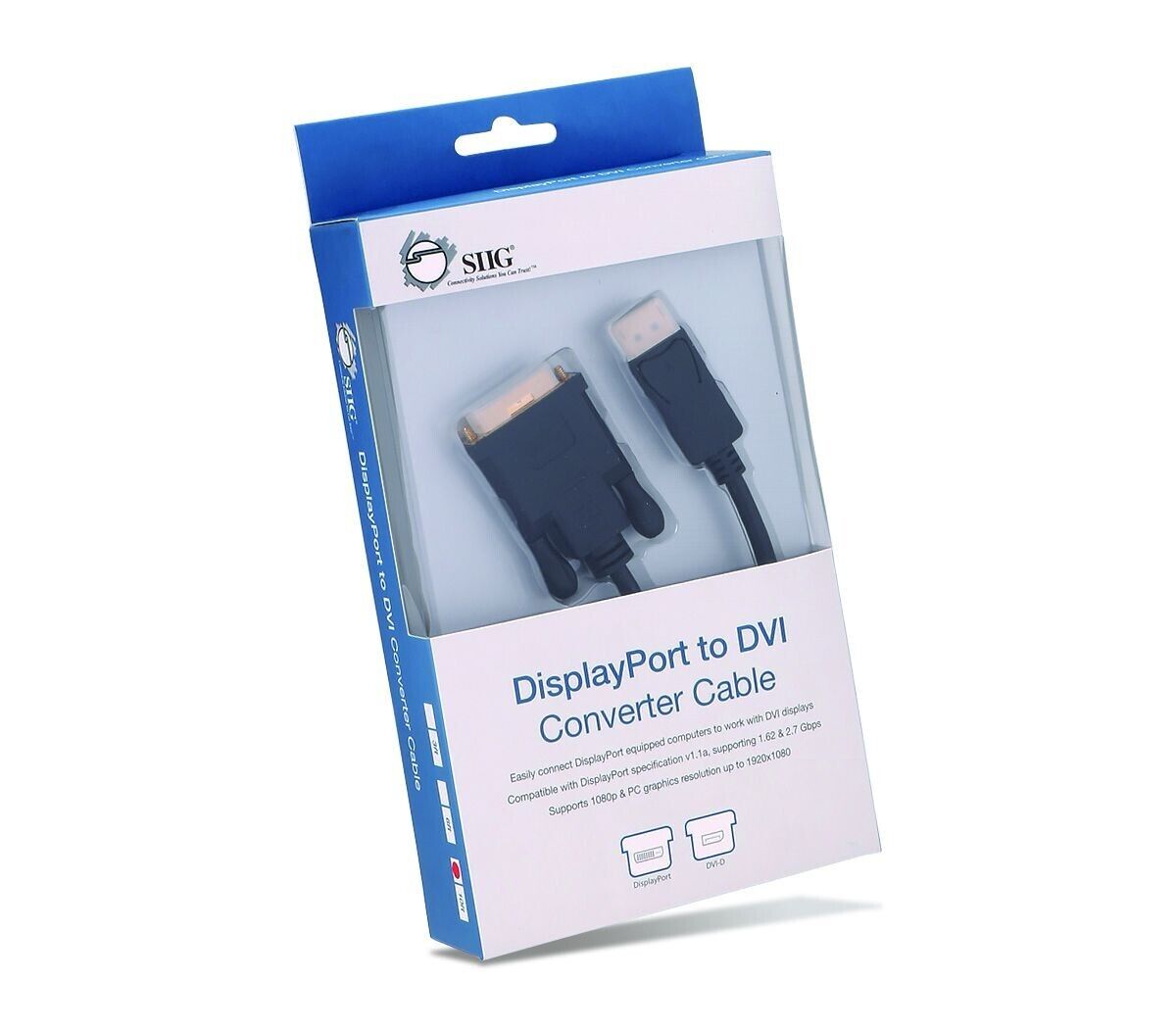 SIIG CB-DP1A11-S2 10 ft DisplayPort to DVI Converter Cable (DP to DVI) - Black