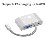 SIIG CB-TC0911-S1 USB-C to 3-in-1 Multiport Video Adapter with PD Charging