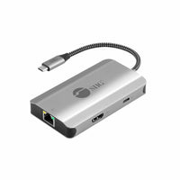 SIIG JU-H30L11-S1 USB-C to HDMI with LAN Hub & PD 100W Adapter - Docking Station