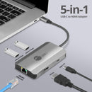 SIIG JU-H30L11-S1 USB-C to HDMI with LAN Hub & PD 100W Adapter - Docking Station