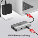 SIIG JU-H30L11-S1 USB-C to HDMI with LAN Hub & PD 100W Adapter - Docking Station