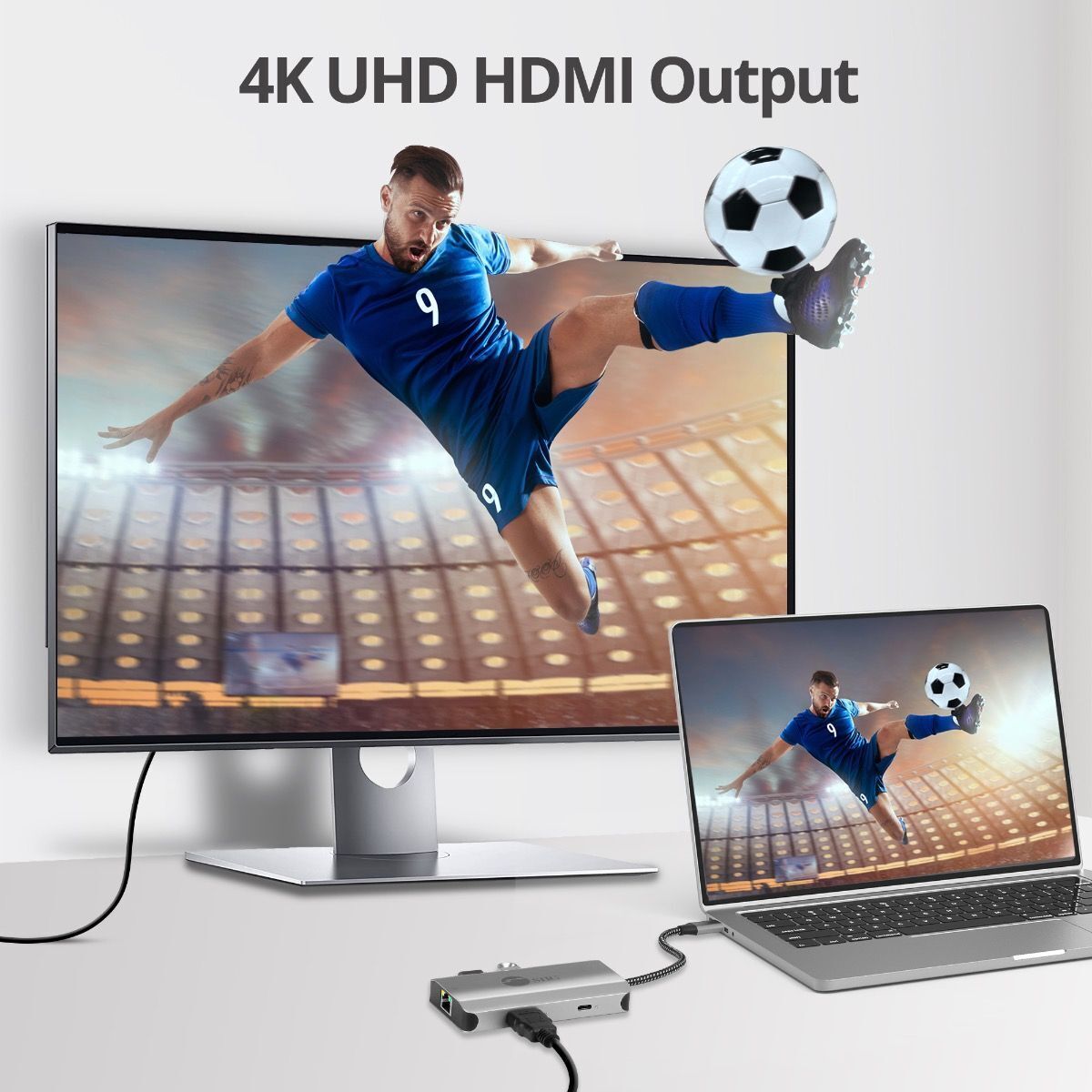 SIIG JU-H30L11-S1 USB-C to HDMI with LAN Hub & PD 100W Adapter - Docking Station
