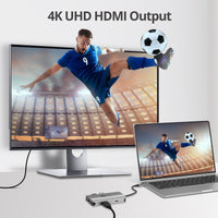 SIIG JU-H30L11-S1 USB-C to HDMI with LAN Hub & PD 100W Adapter - Docking Station